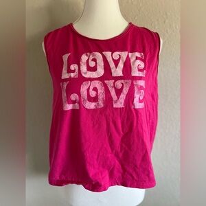 Athletic Works Pink Love Cropped Top Tank